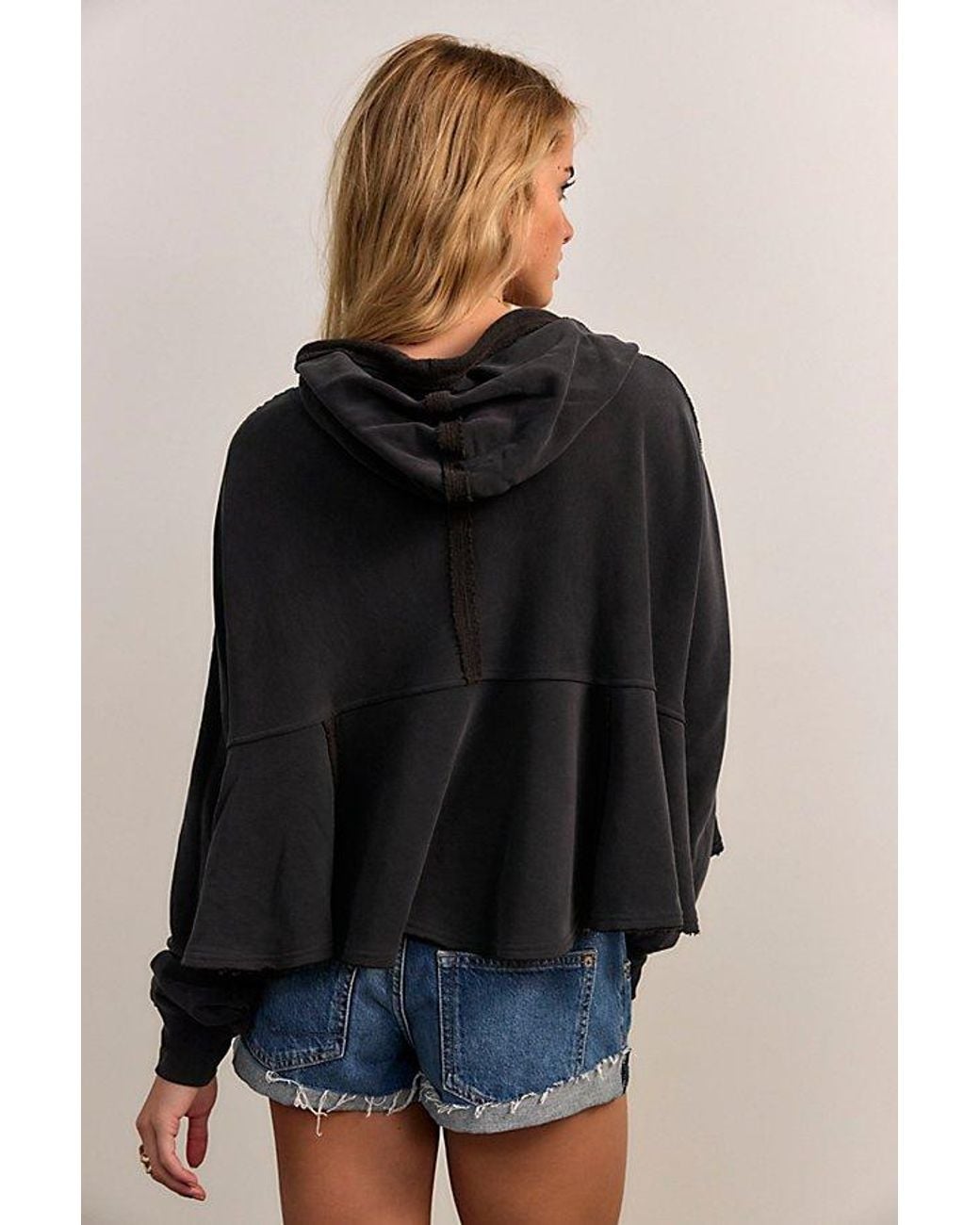 Free People Black Catching Waves Hoodie
