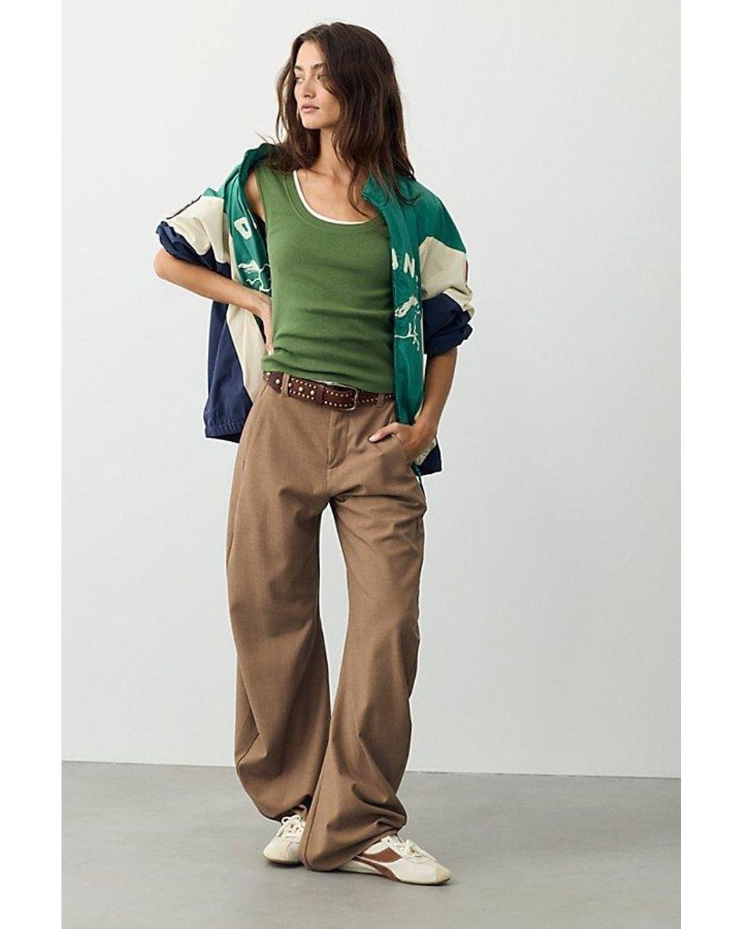 Free People Green Ballad Reversible Tank Top