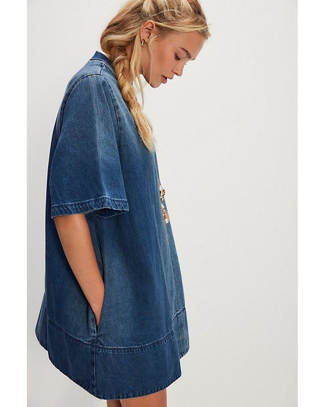 Free People Blue Harlow Mini Dress