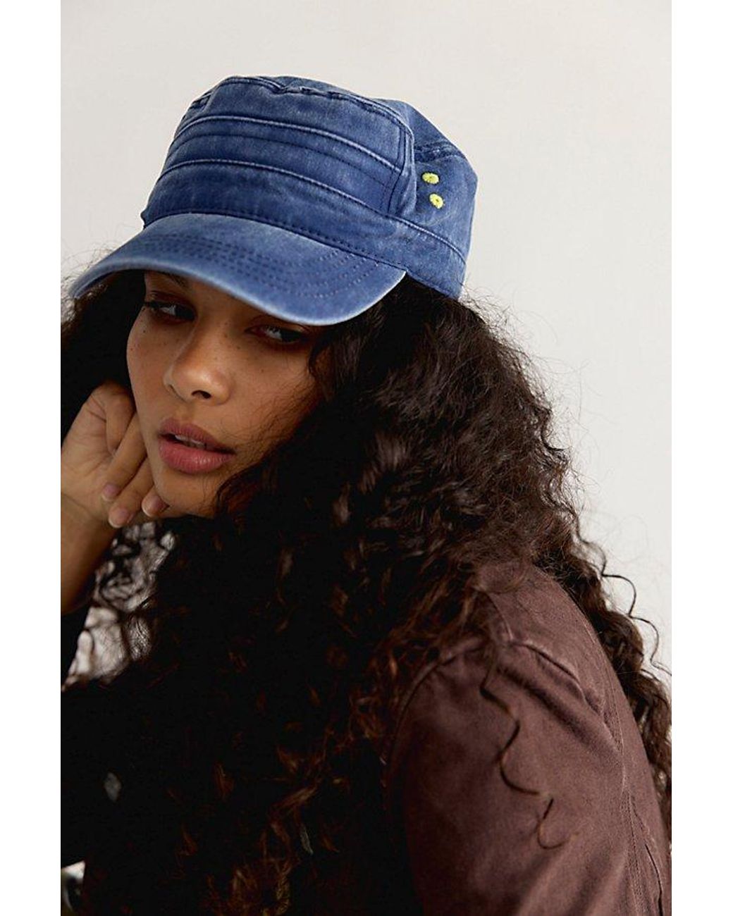 Free People Blue Lola Cadet Hat