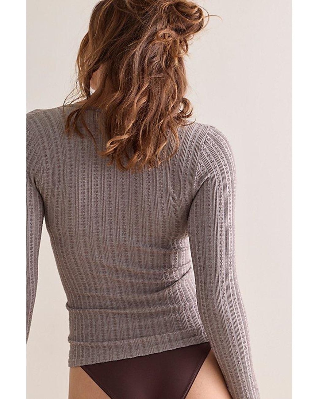 Intimately By Free People Brown So Soft Pointelle Cardi By