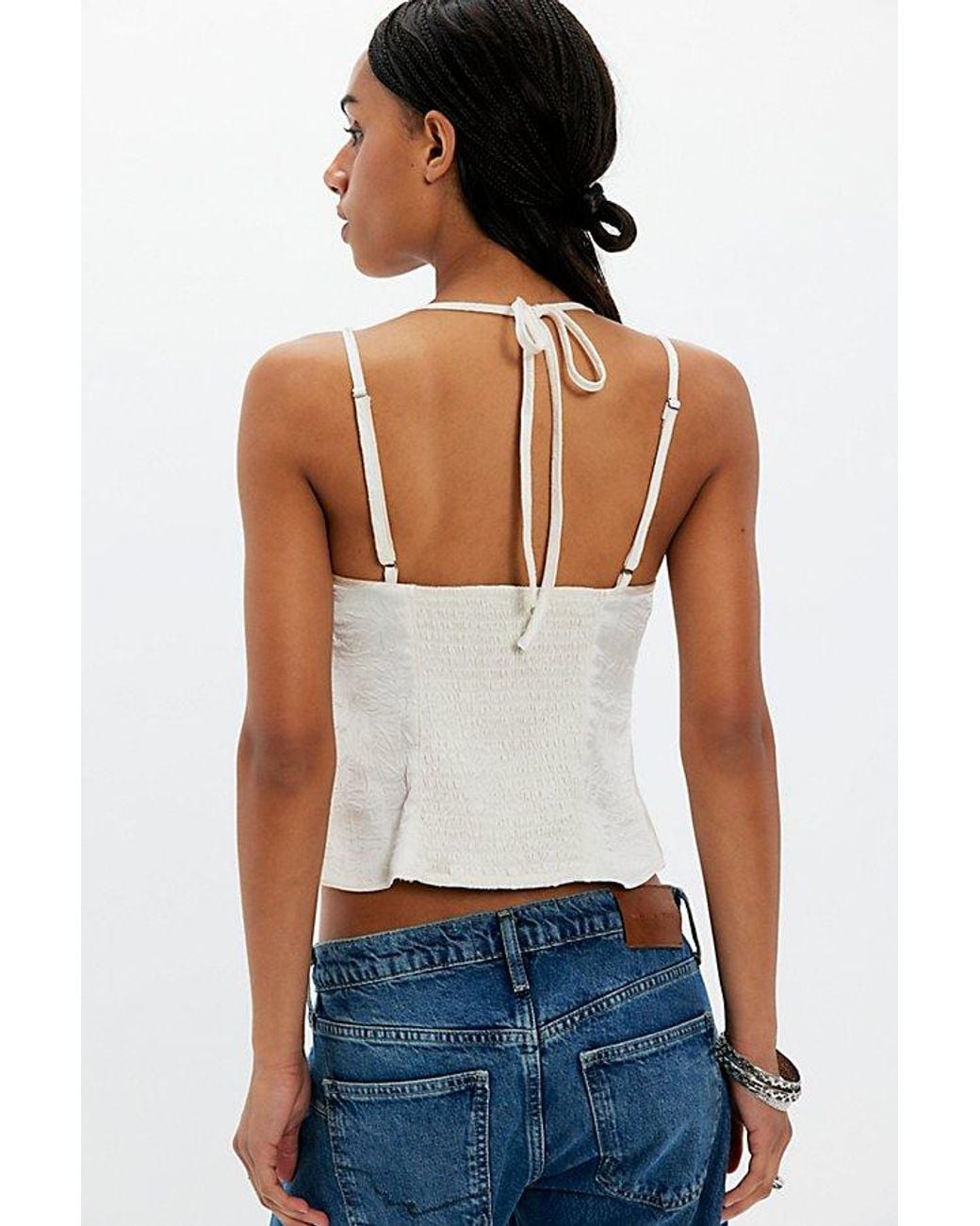 Free People White Soren Top