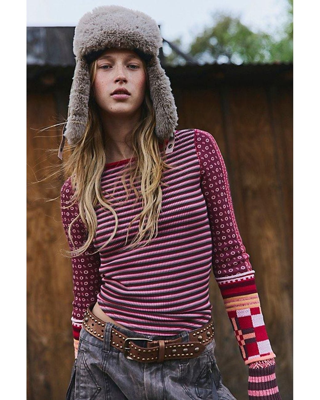 Free People Multicolor Macey Swit Cuff Top