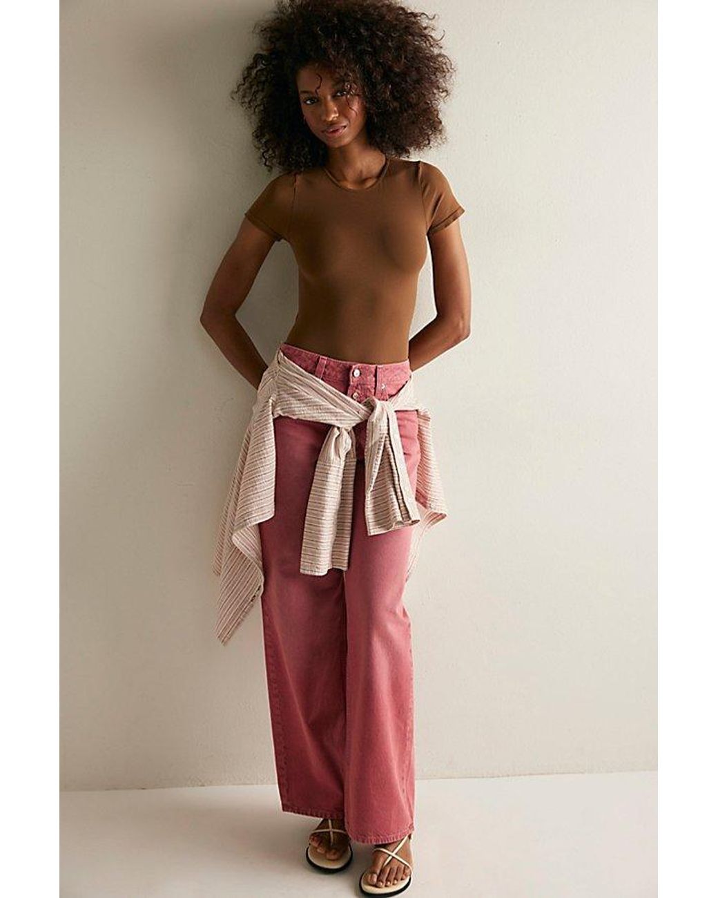 Intimately By Free People Brown Clean Lines Tee Bodysuit By