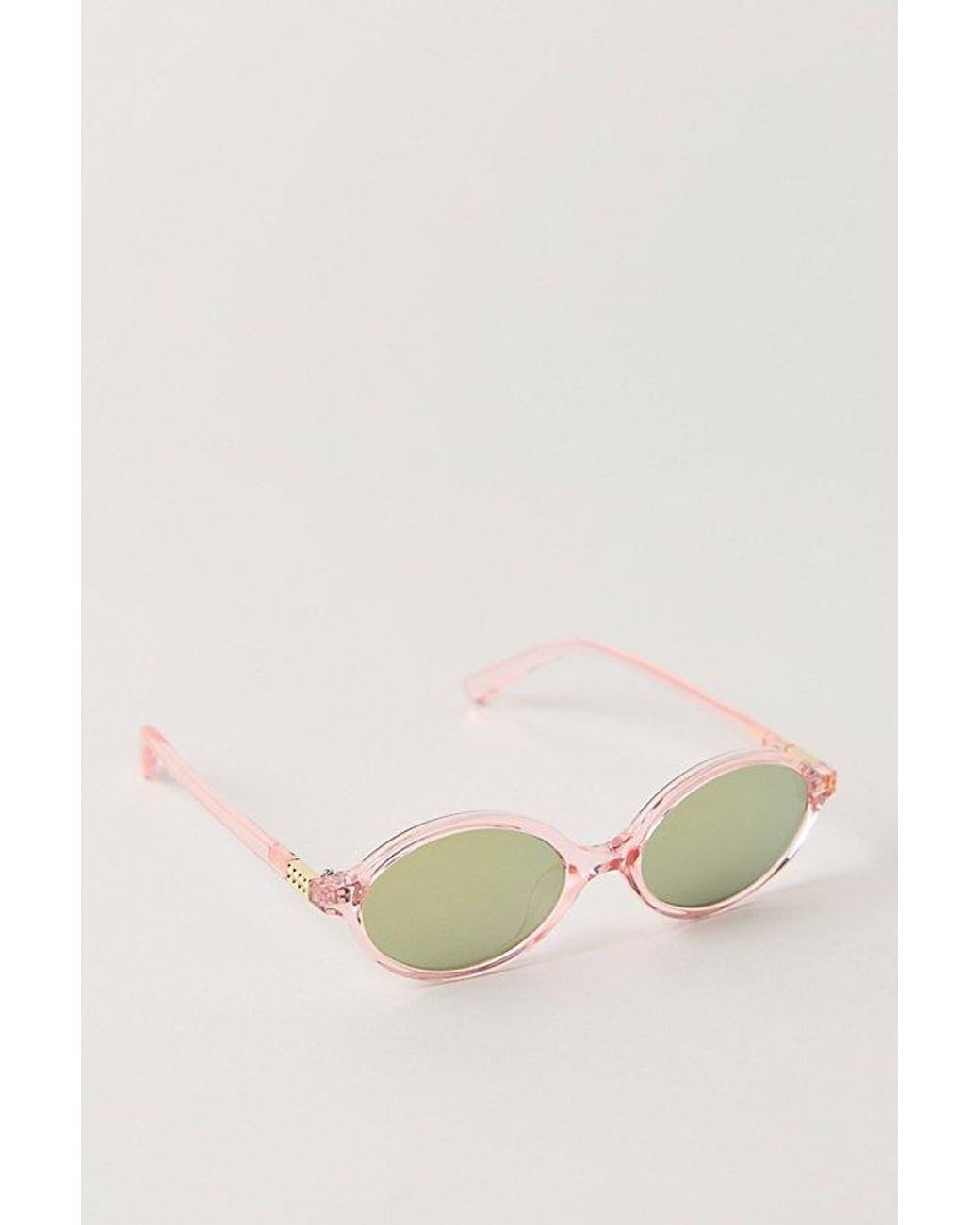 Free People Brown Oh Hello Rounded Oval Sunglasses