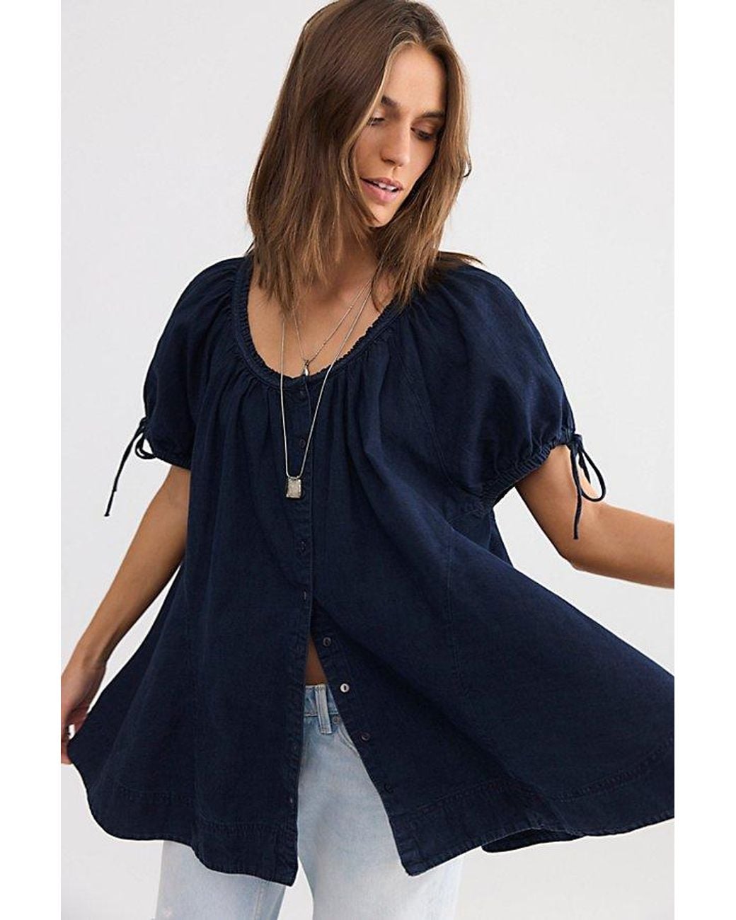 Free People Blue Farley Chambray Tunic