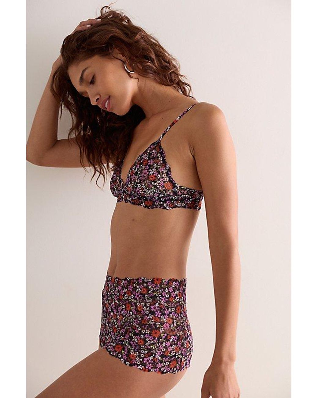 Intimately By Free People Red This Or That Printed Triangle Bralette By