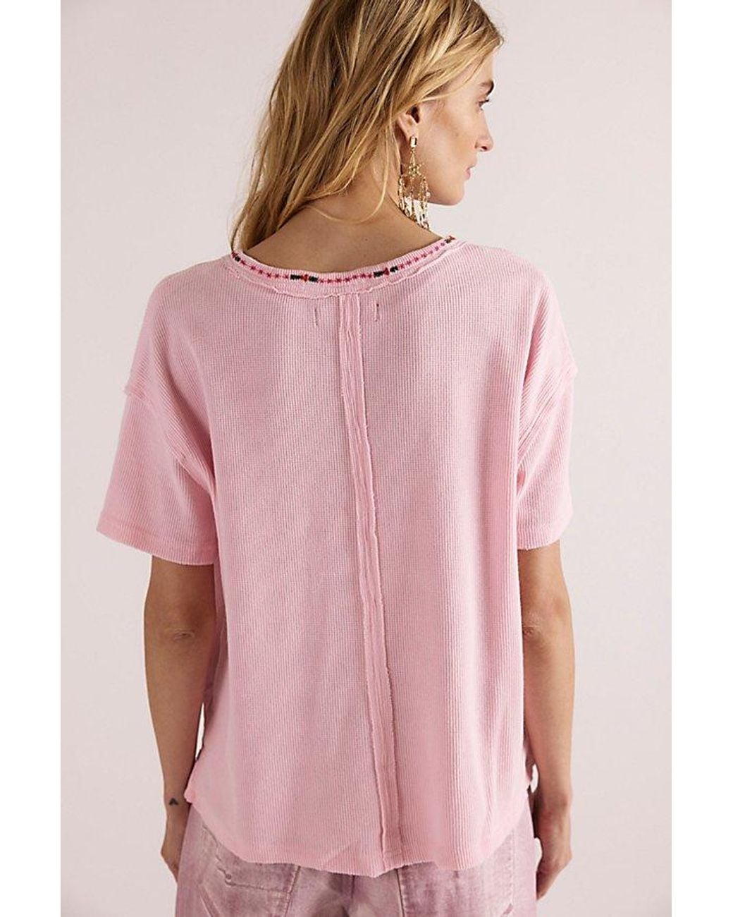 Free People Pink Merry Meowy Tee