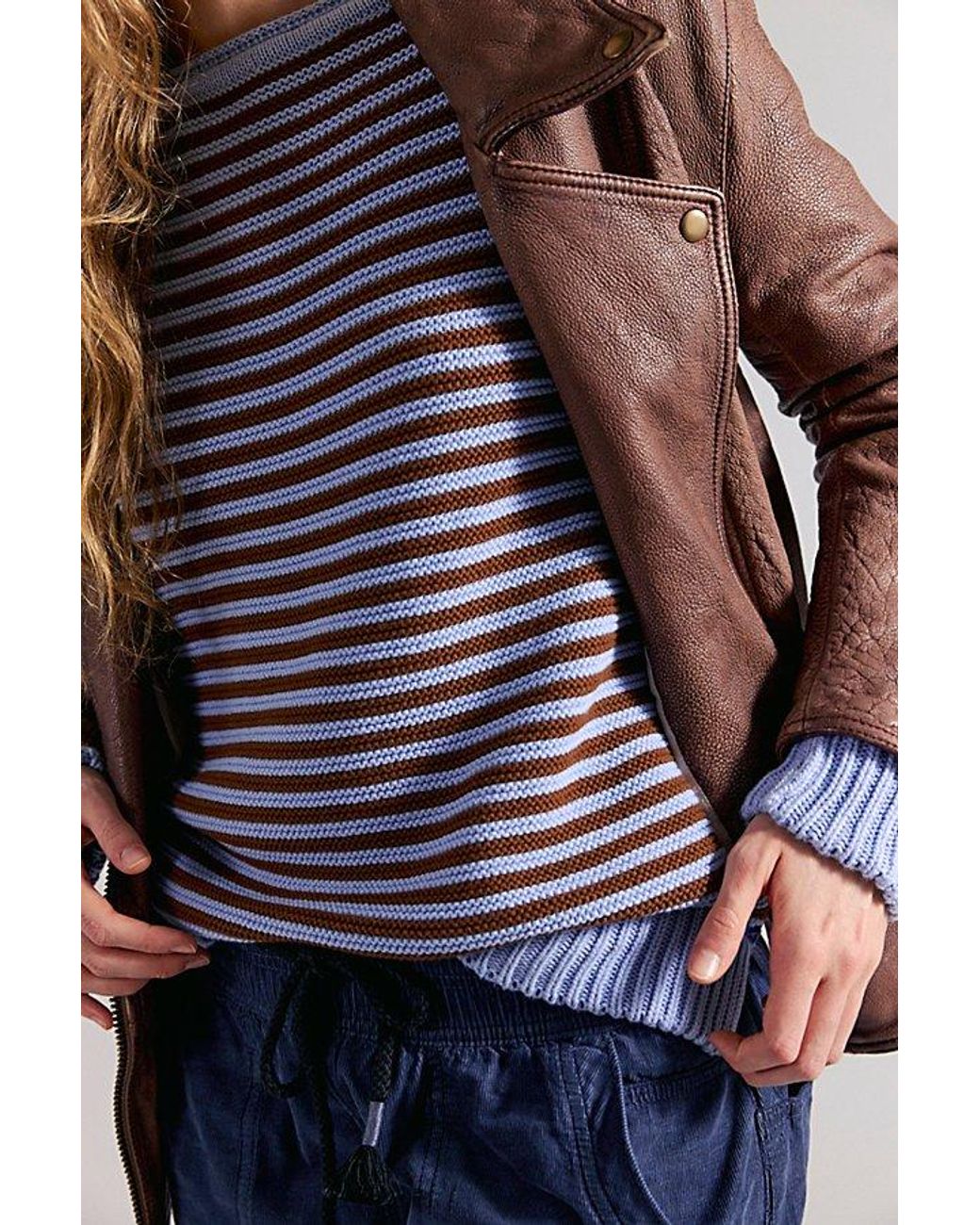 Free People Blue Asher Pullover