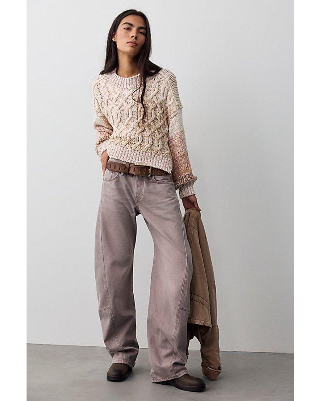 Free People Multicolor Fable Yarn-Dyed Twisted Jeans