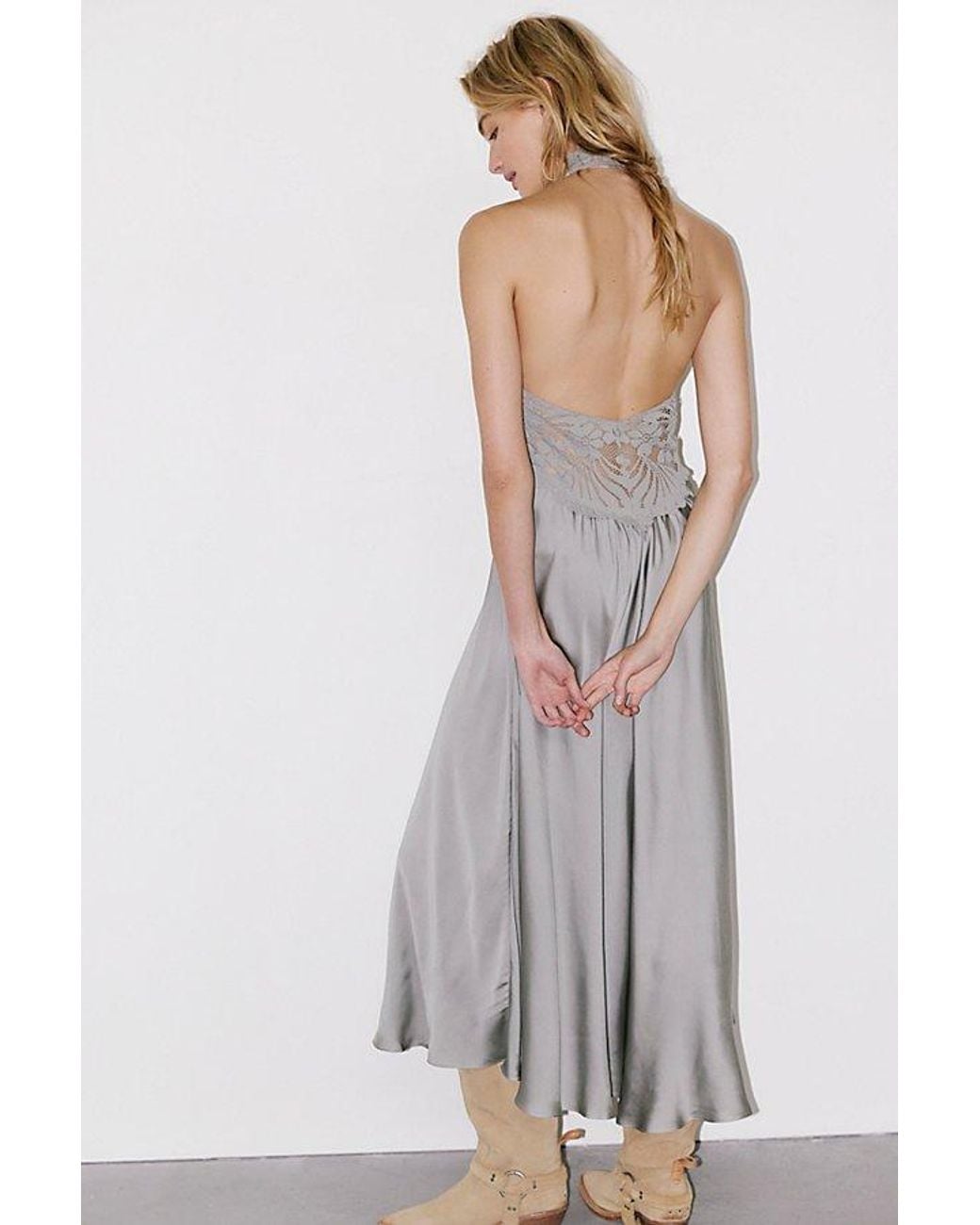 Intimately By Free People Gray Petal Party Midi Slip Dress By