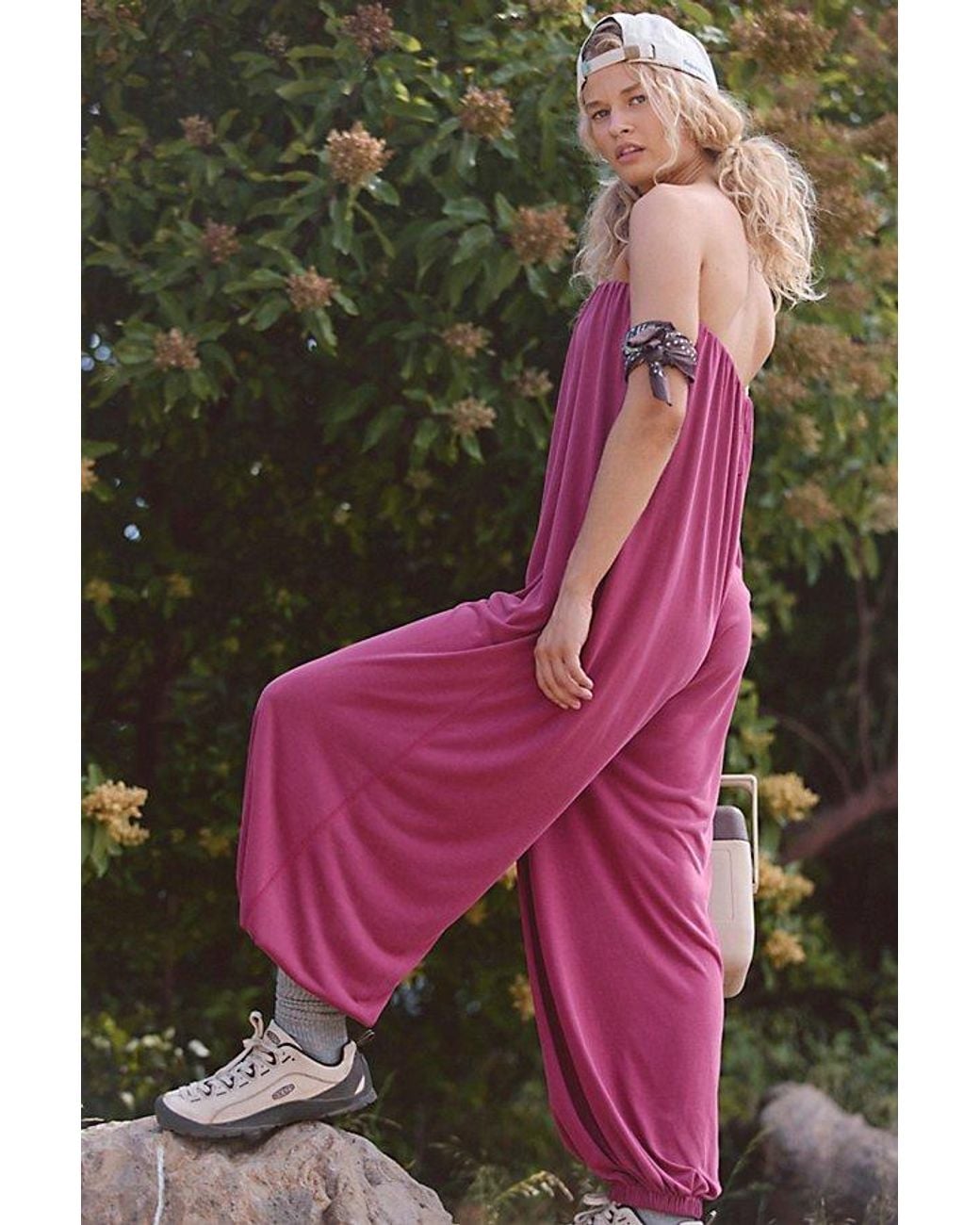 Fp Movement Cool Down Sandwashed Onesie in Pink | Lyst