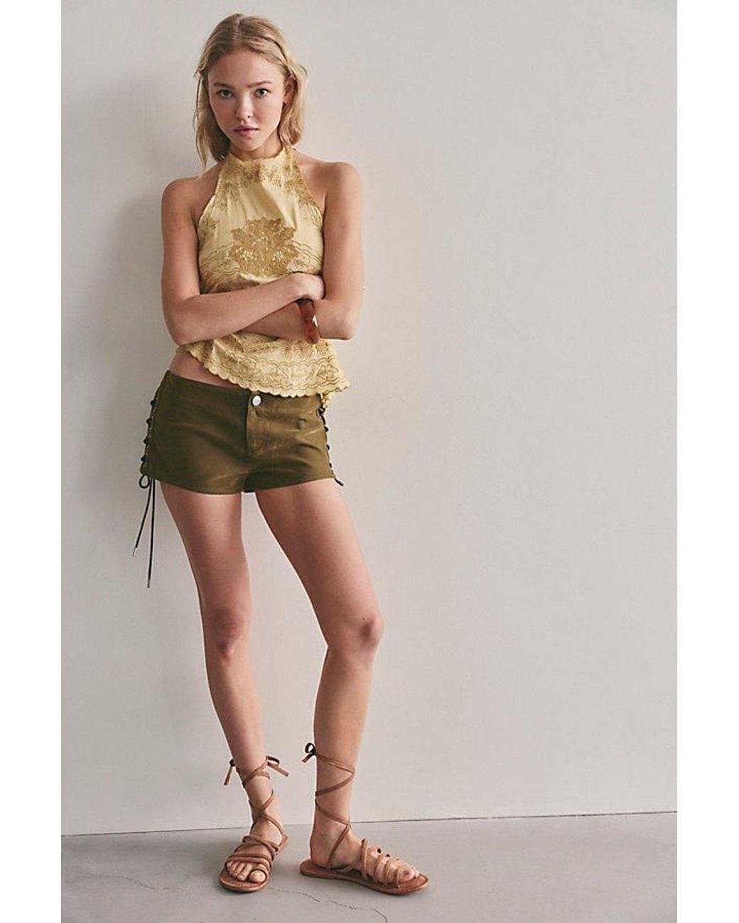 Free People Multicolor Sun Siren Vegan Suede Micro Shorts