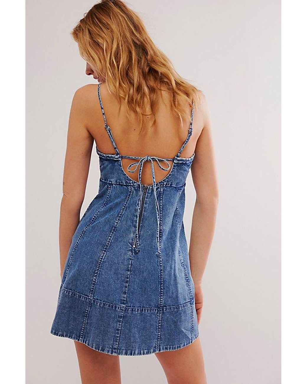 Free people denim mini dress best sale