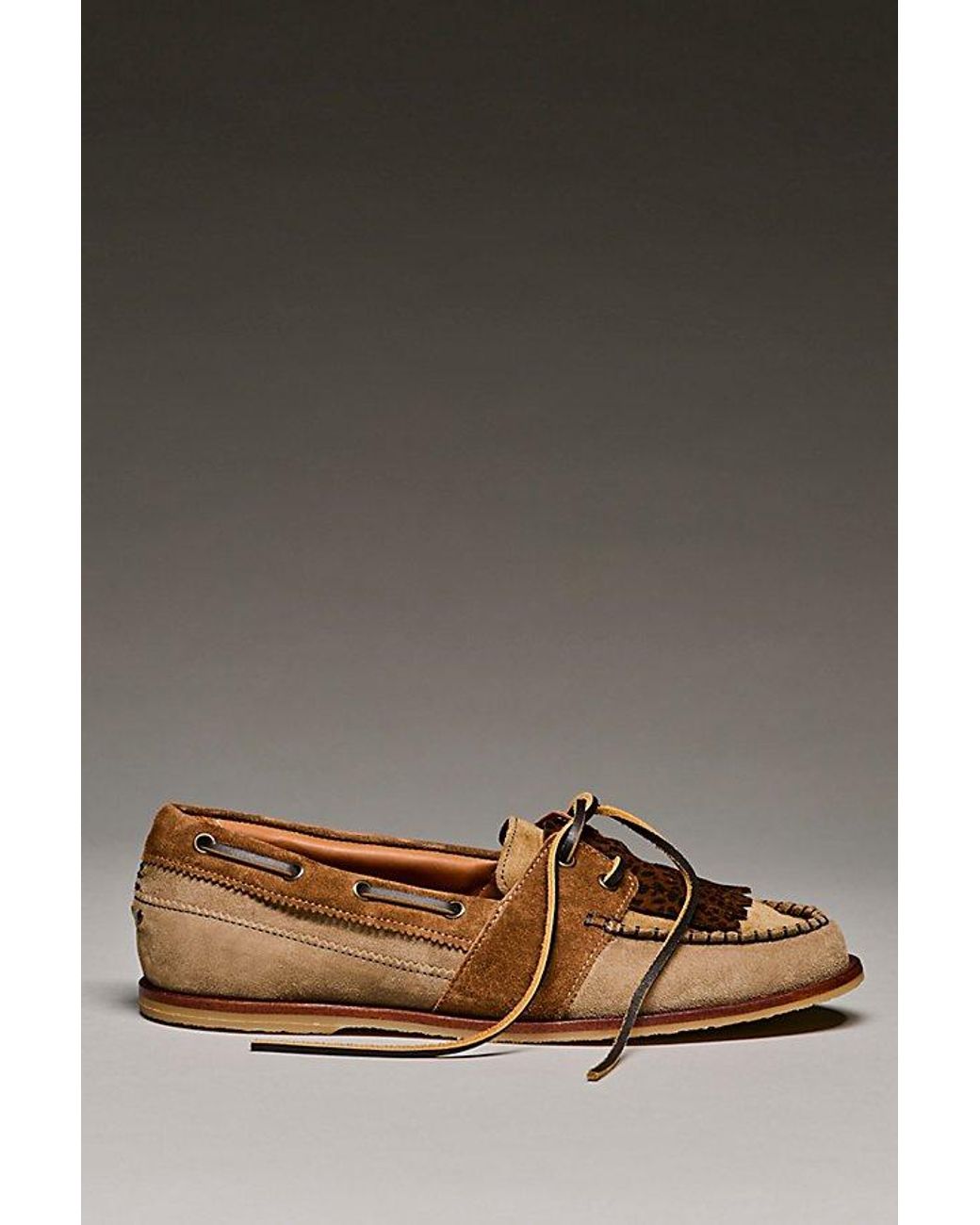 Free People Brown Benny Interchangeable Boat Shoes Shoe
