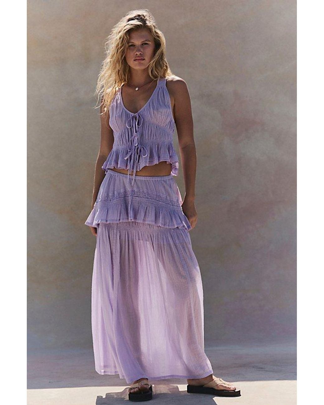 free-est Purple Bare Bliss Skirt Set By
