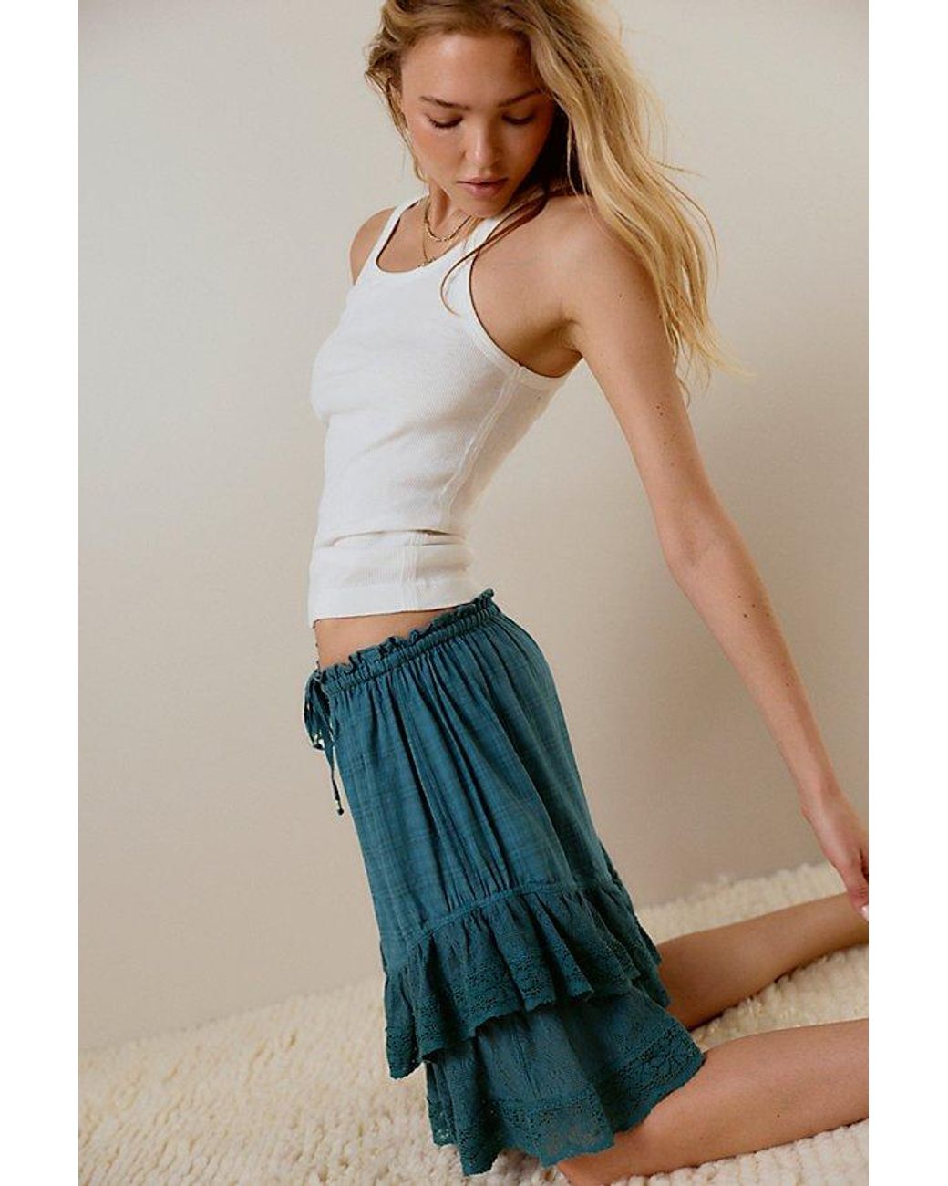 Free People Blue Darling Days Solid Bloomers