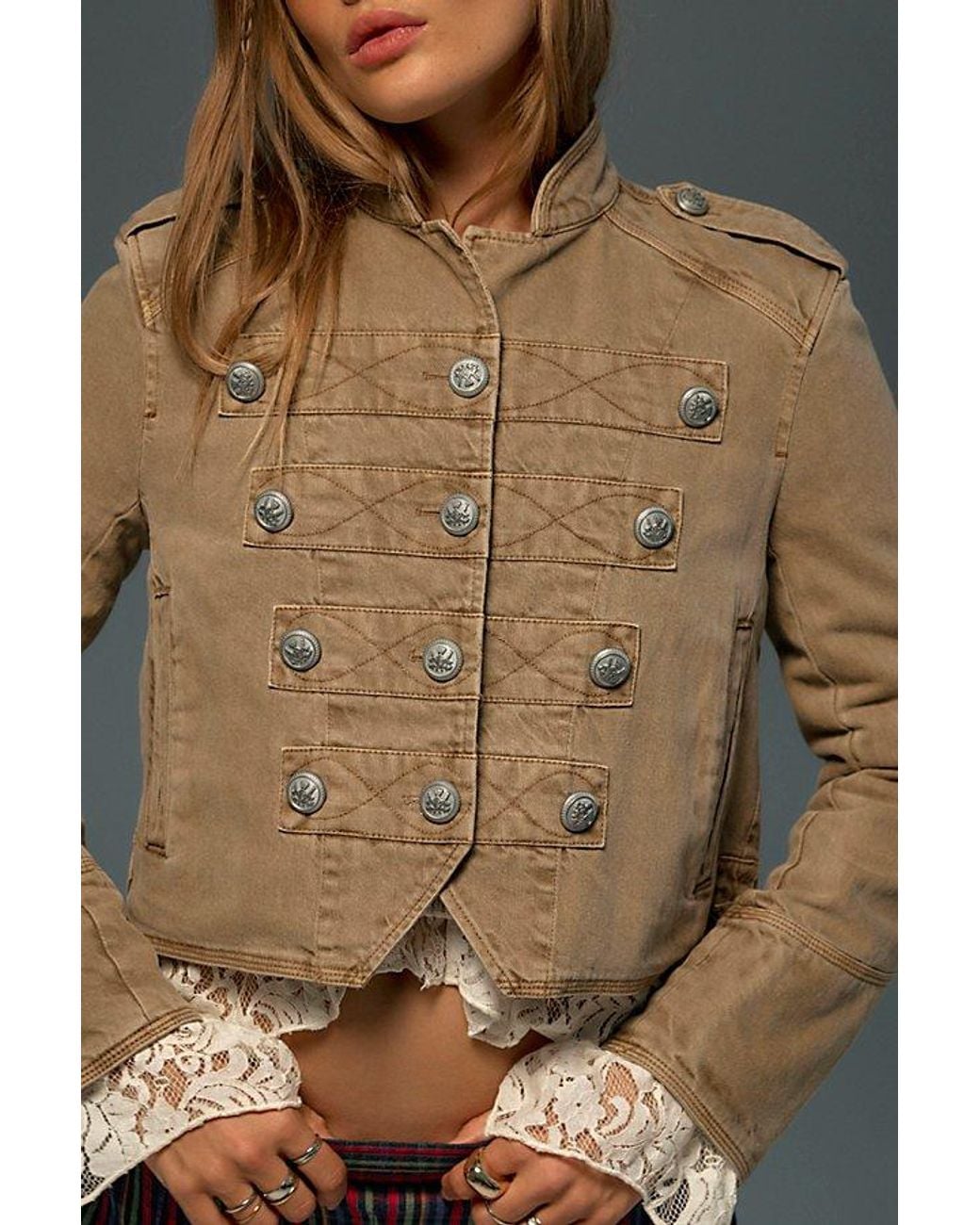 Free People Natural Ryland Band Jacket
