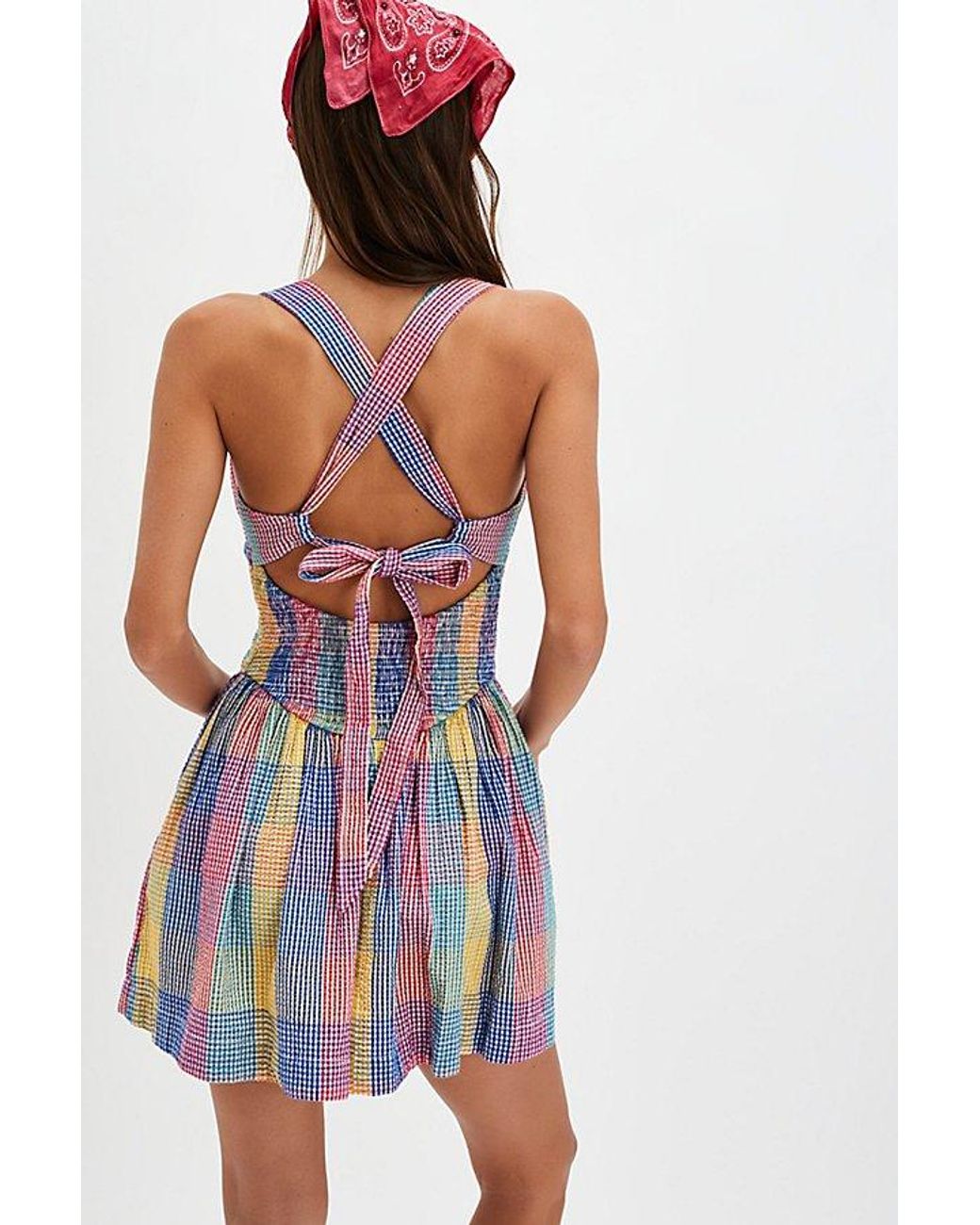 Free People Laurel Plaid Mini Dress in White | Lyst Free People Laurel Plaid Mini Dress in White | Lyst