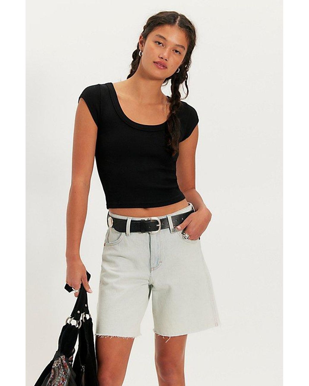 Wrangler Black Mid-Thigh Cowboy Shorts