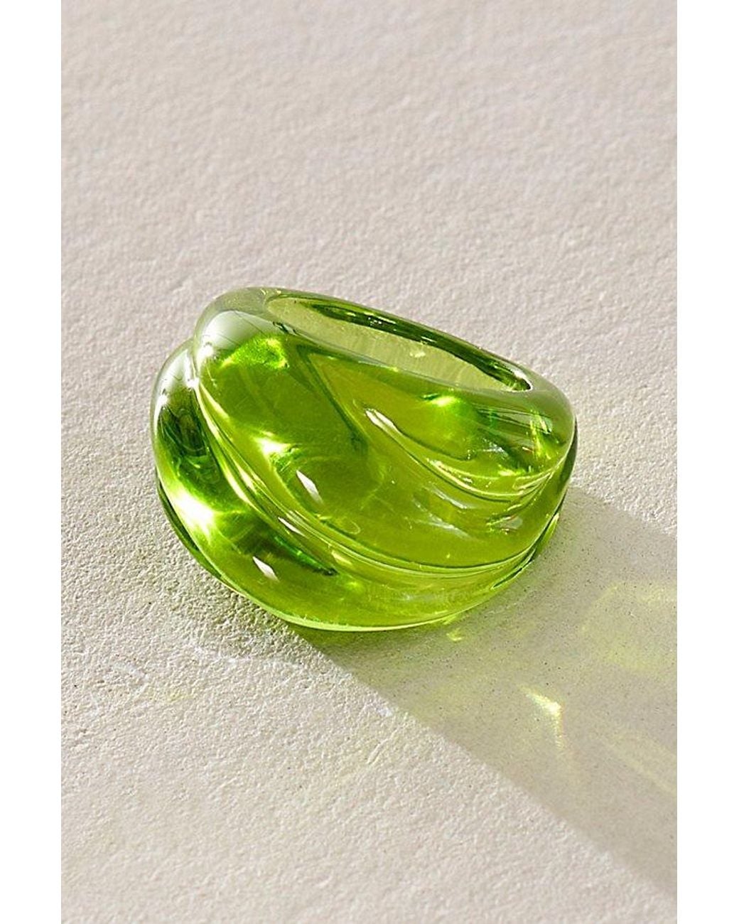 Free People Green Twisted Resin Ring