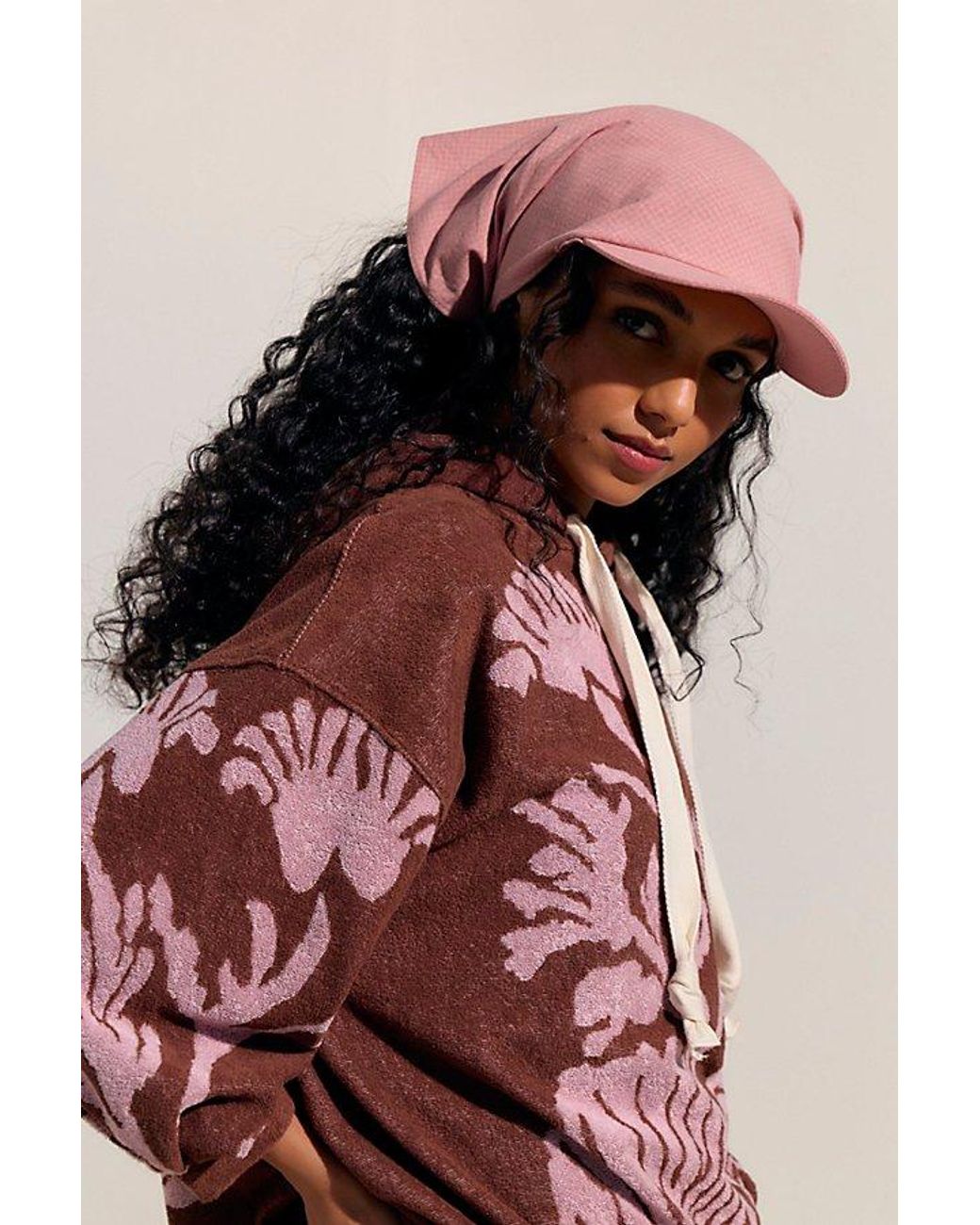 Free People Red Scarf Baseball Hat