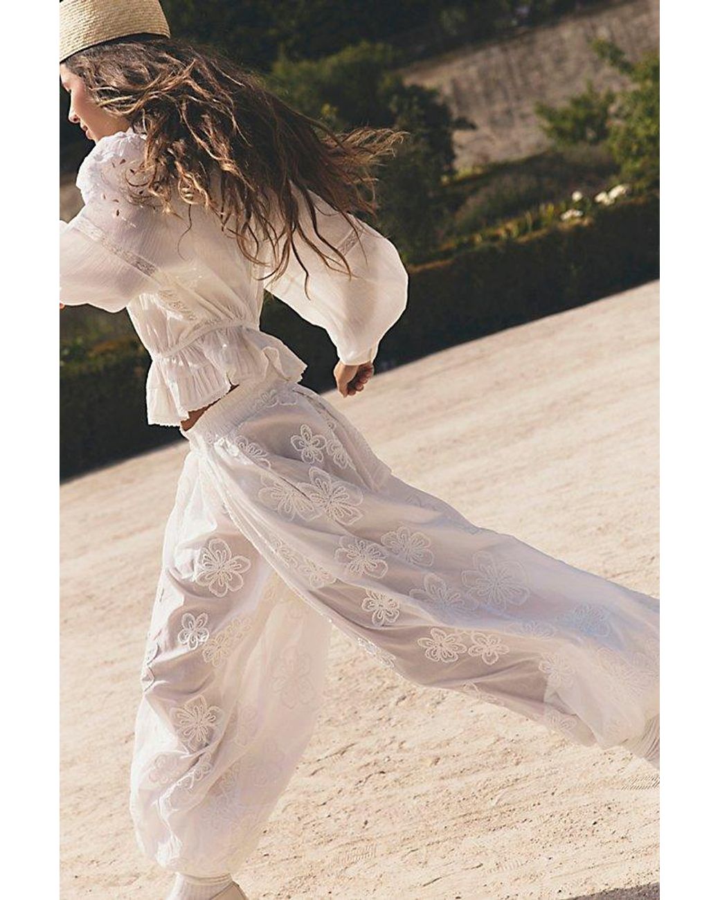 Free People Multicolor Moonflower Textured Pull-On Balloon Pants