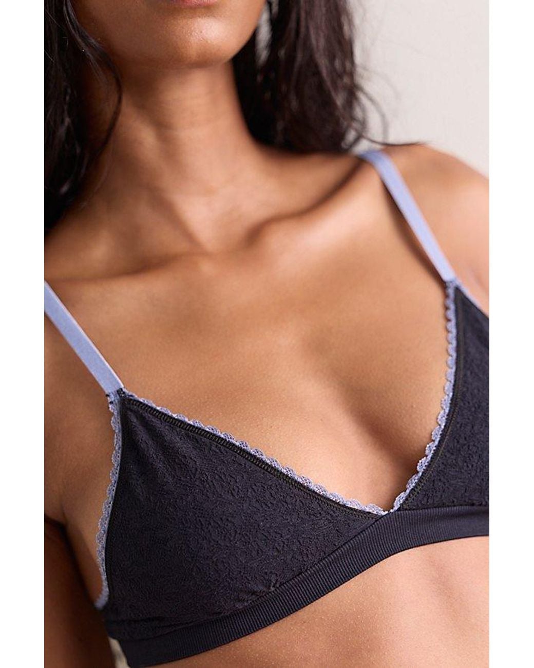 Intimately By Free People Blue Sweet Point Seamless Triangle Bralette By
