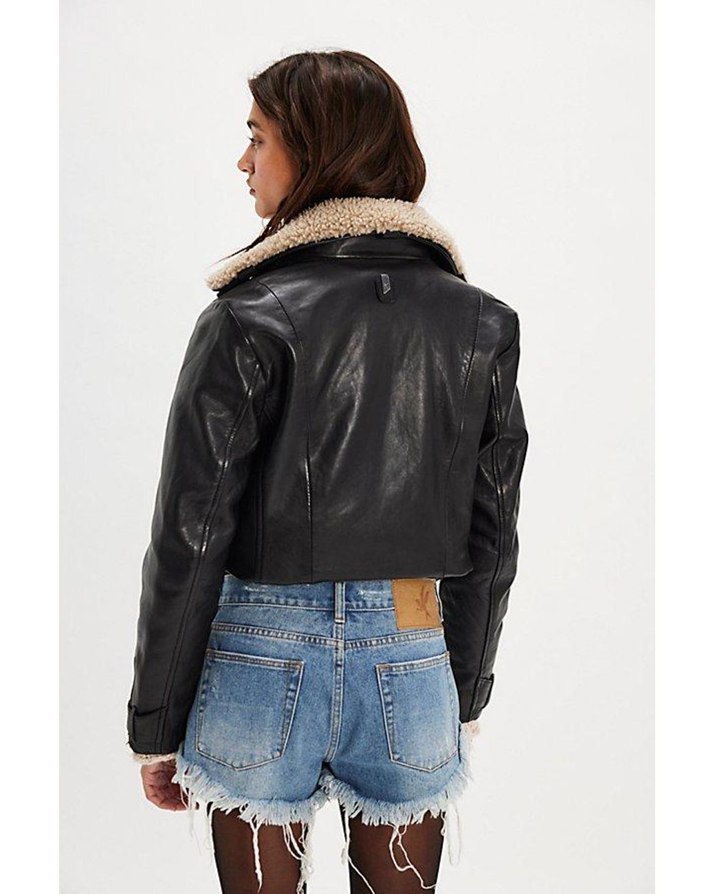 One Teaspoon Black Micro Dukes Low-Waisted Denim Shorts