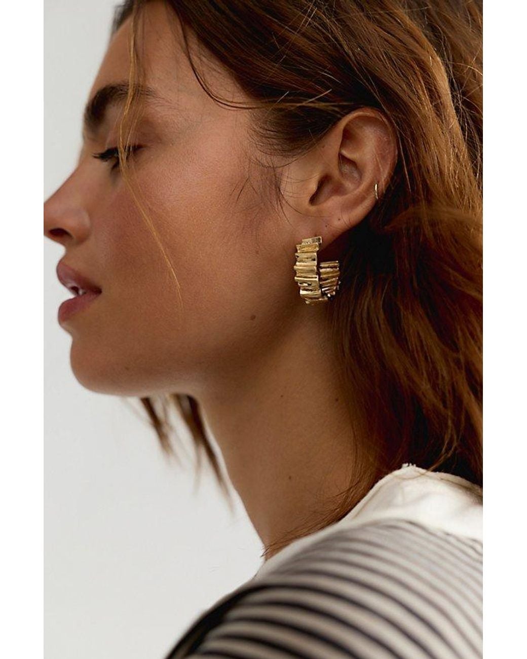 Free People Brown Zuzu Hoop Earrings