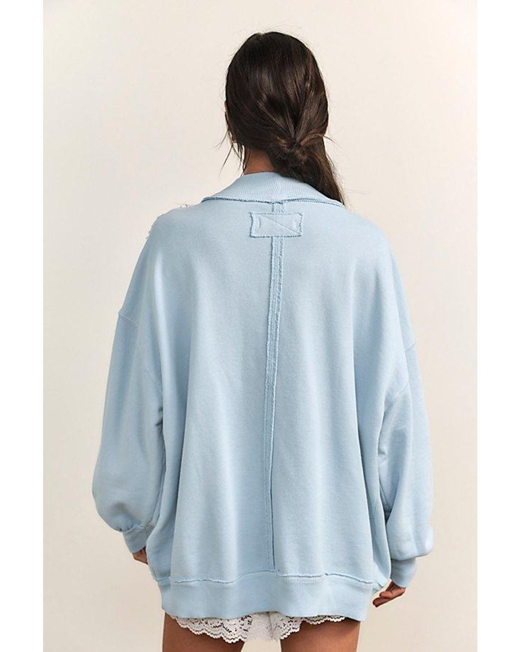 Free People Blue Palm Springs Pullover
