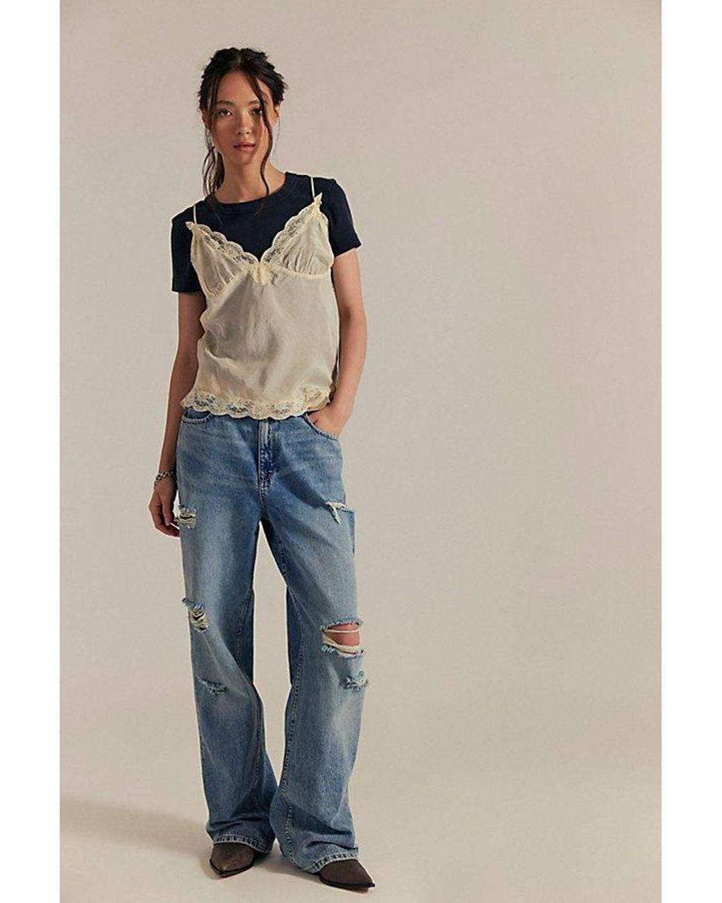 Free People Blue Atlas Crew Tee