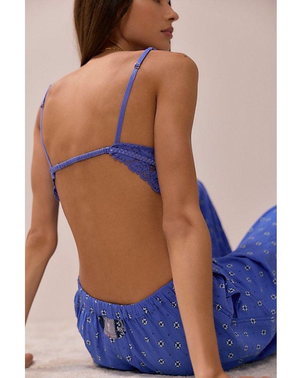 Intimately By Free People Blue Just This Once Triangle Bralette By