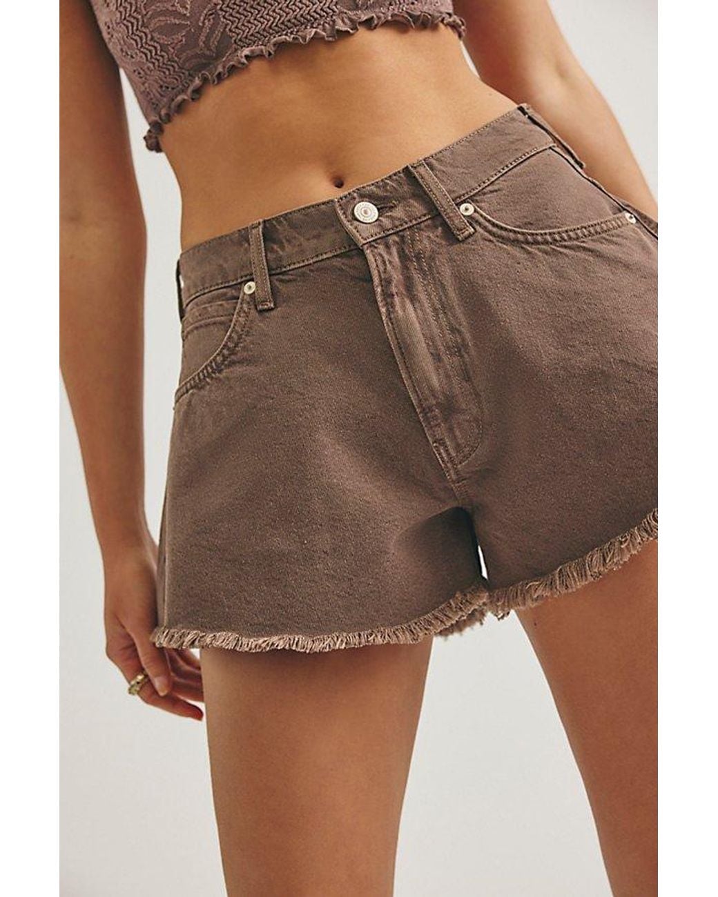 Free People Brown Sparks Fly Shorts