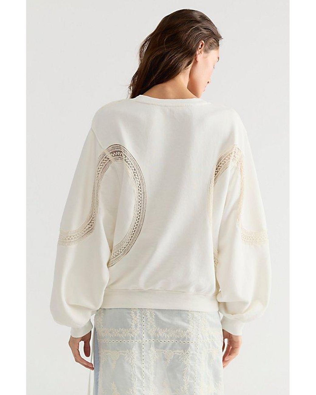 Free People Multicolor Love Lace Sweatshirt