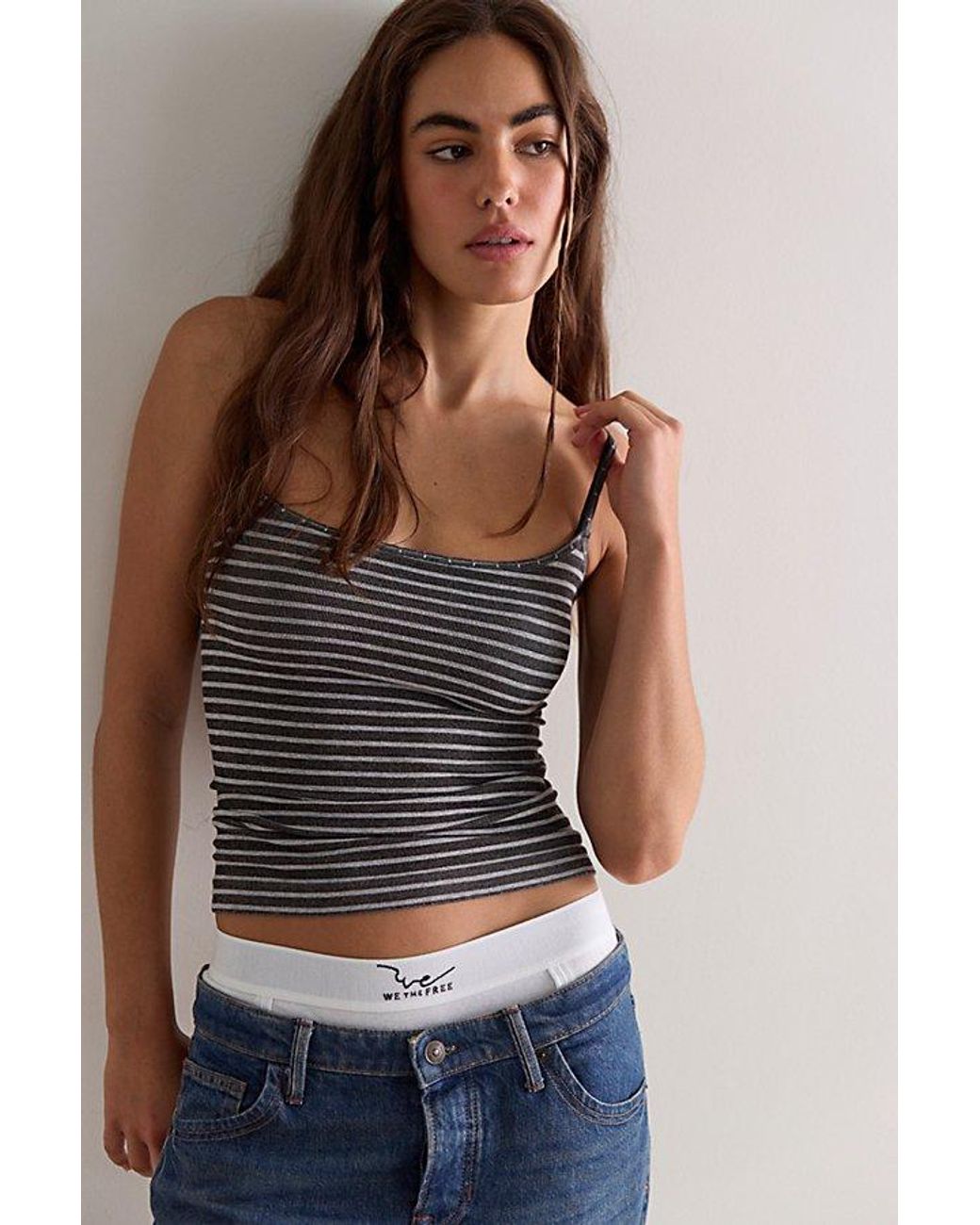 Intimately By Free People Blue Just Enough Stripe Cami By