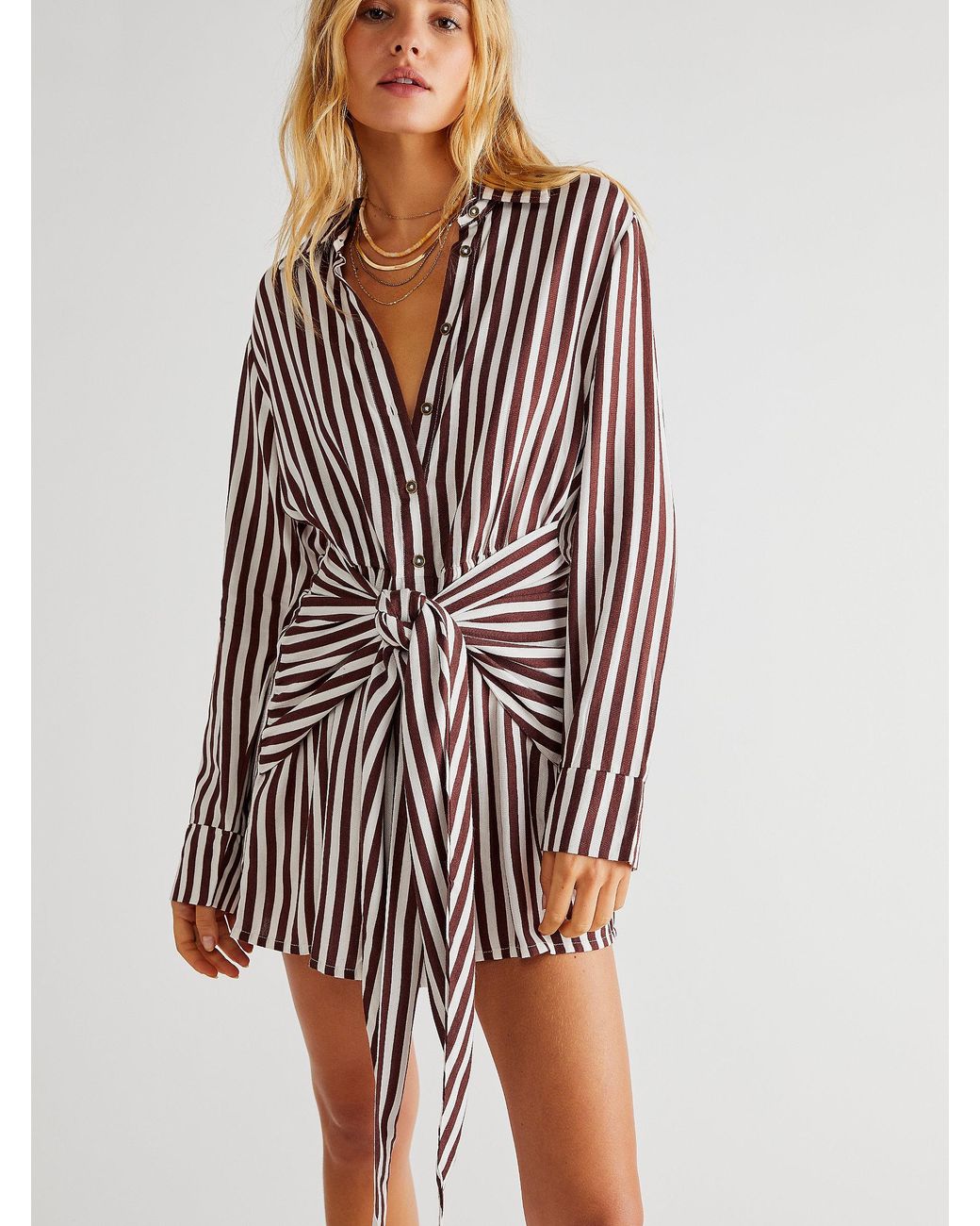 Free People Jen's Pirate Booty Amata Shirt Dress in White | Lyst
