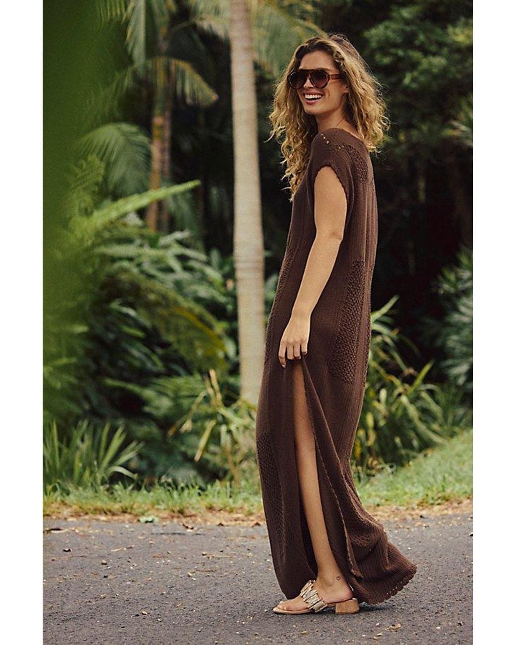 free-est Green Clair Fauxchet Midi Dress