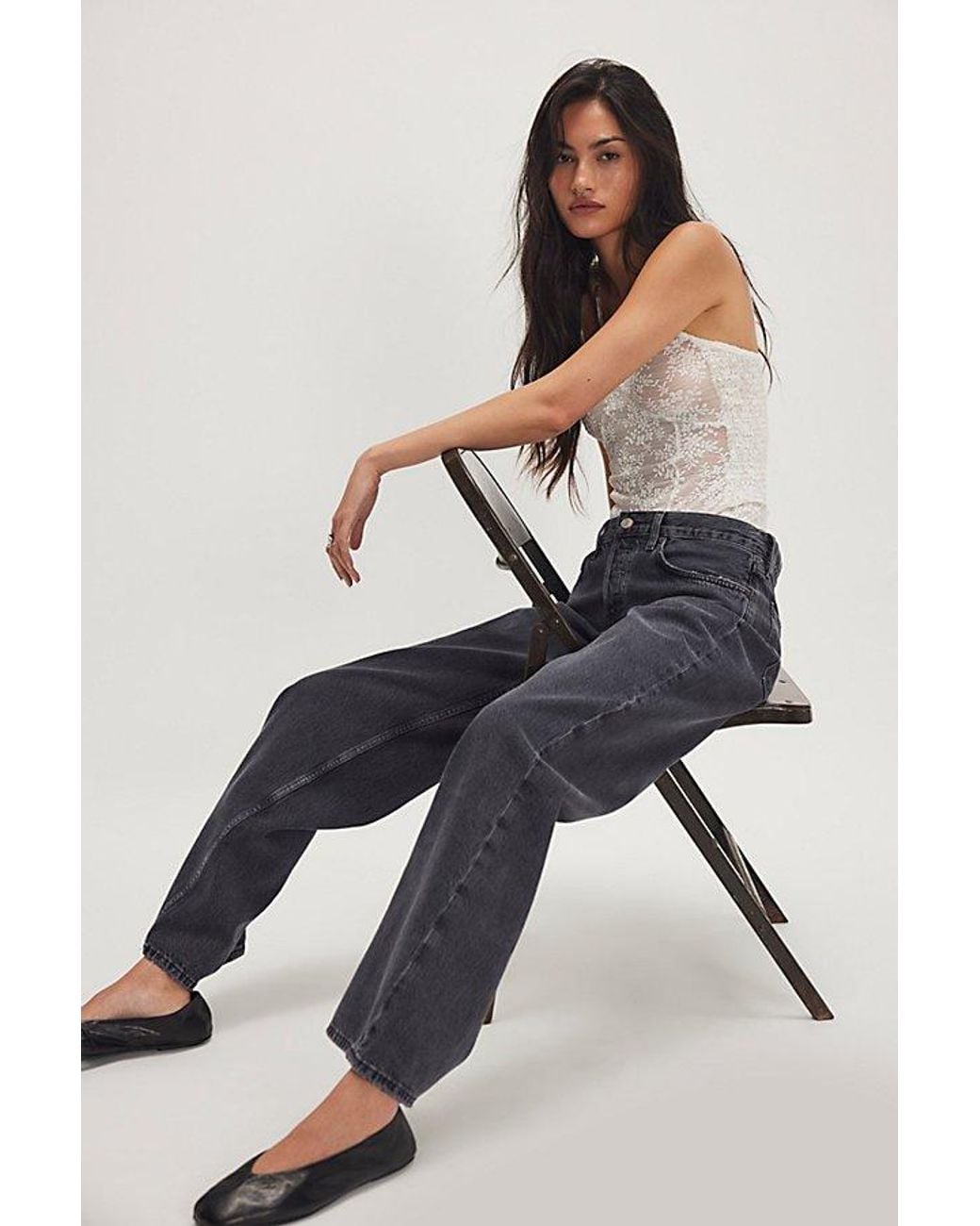 Agolde Blue Low-Rise Loose Jeans