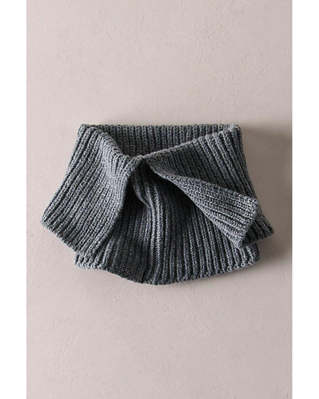 CLÒIMH Gray Wool Folded Neck Warmer