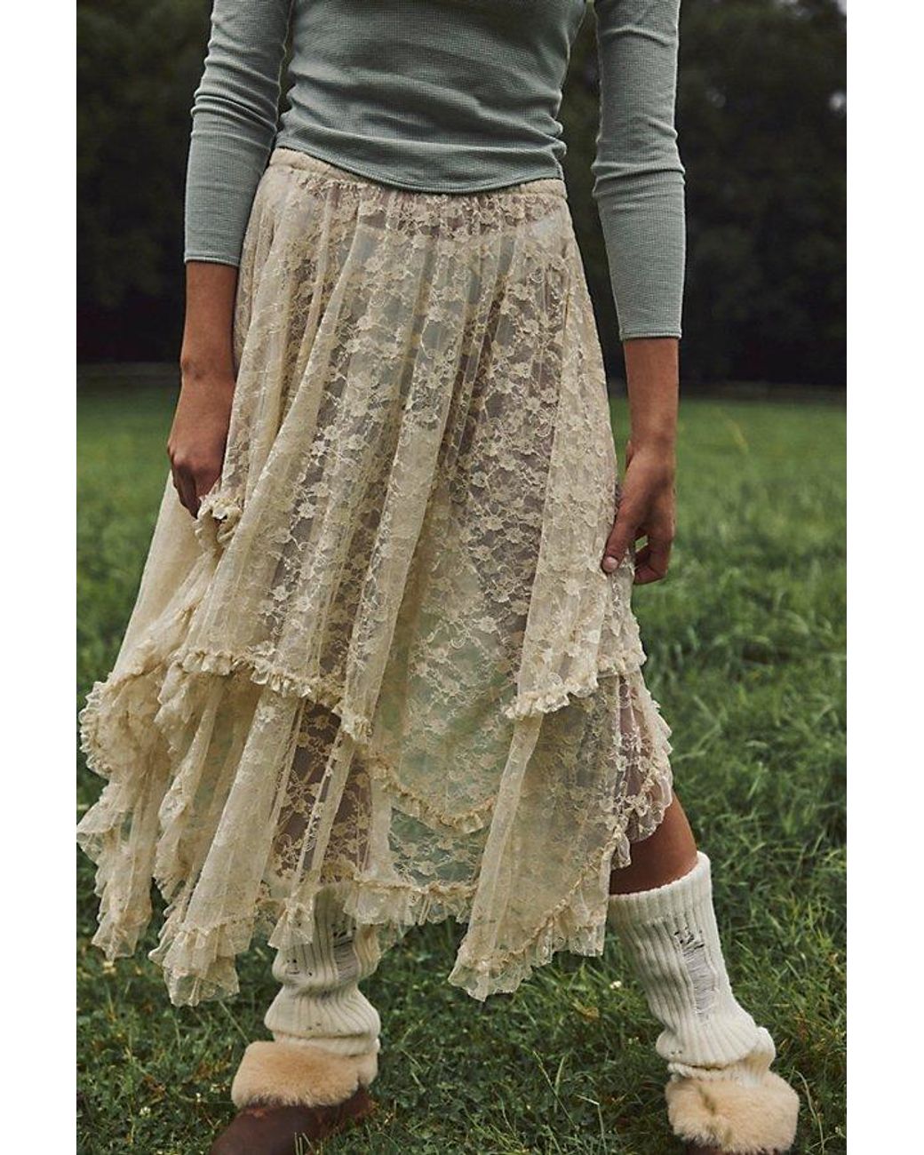 Intimately By Free People Natural French Courtship Half Slip