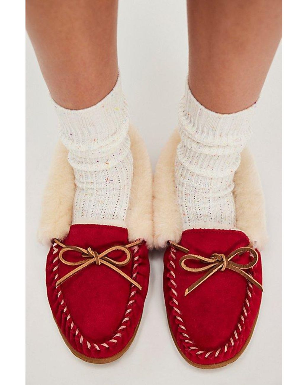 L.L. Bean Red L. L.Bean Wicked Good Moccasins