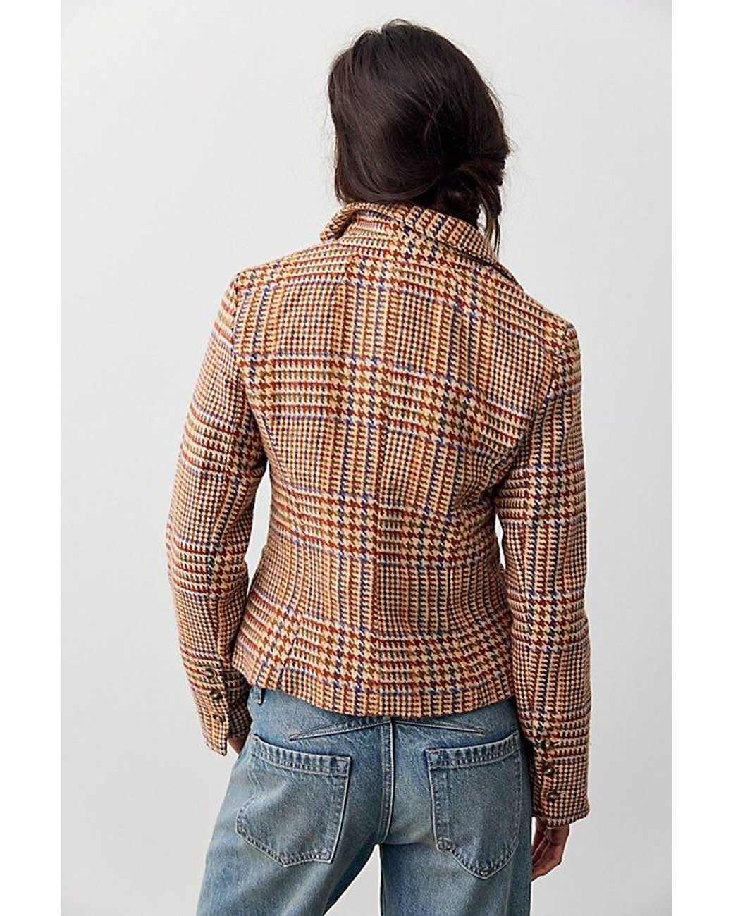 Free People Brown Whip Smart Nine Lives Blazer