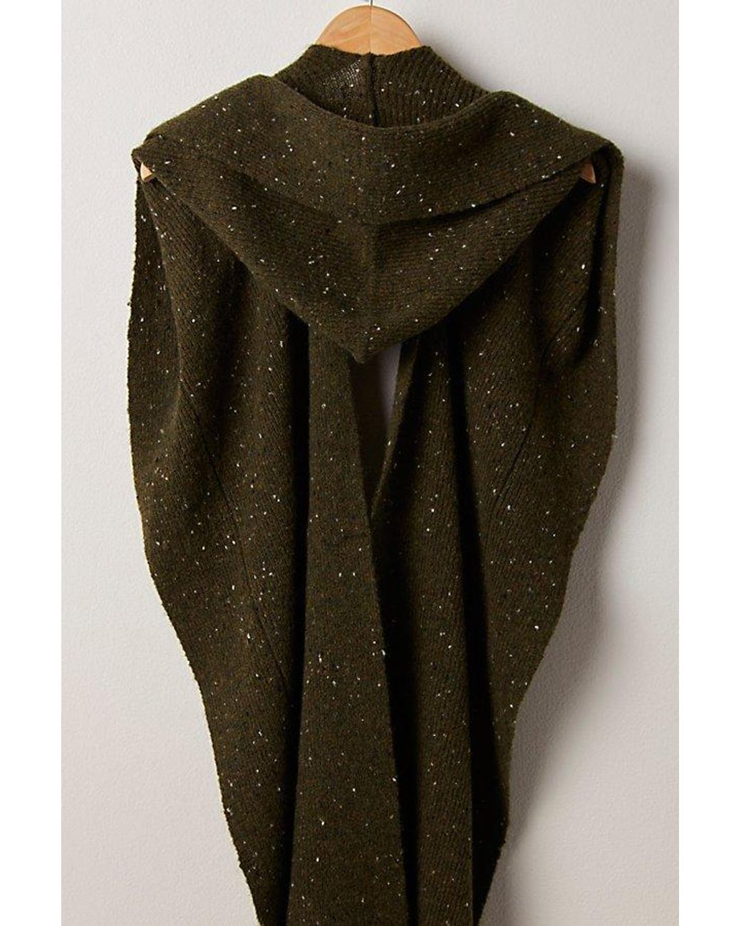 Free People Black Wrap Me Up Hooded Scarf