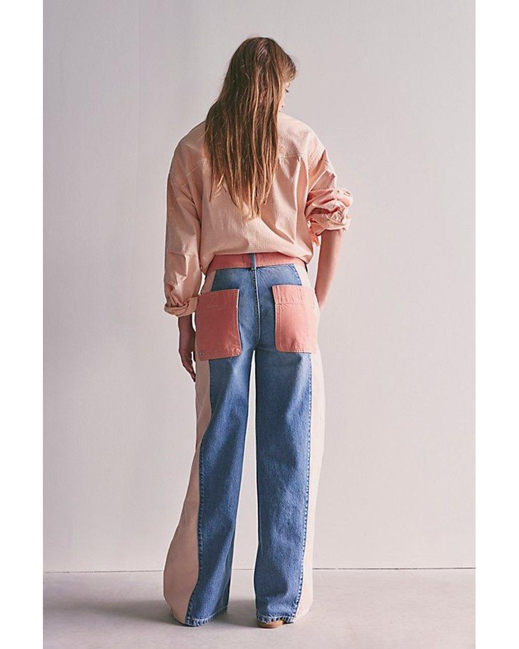 Free People Blue Slow Tides Wide-Leg Jeans