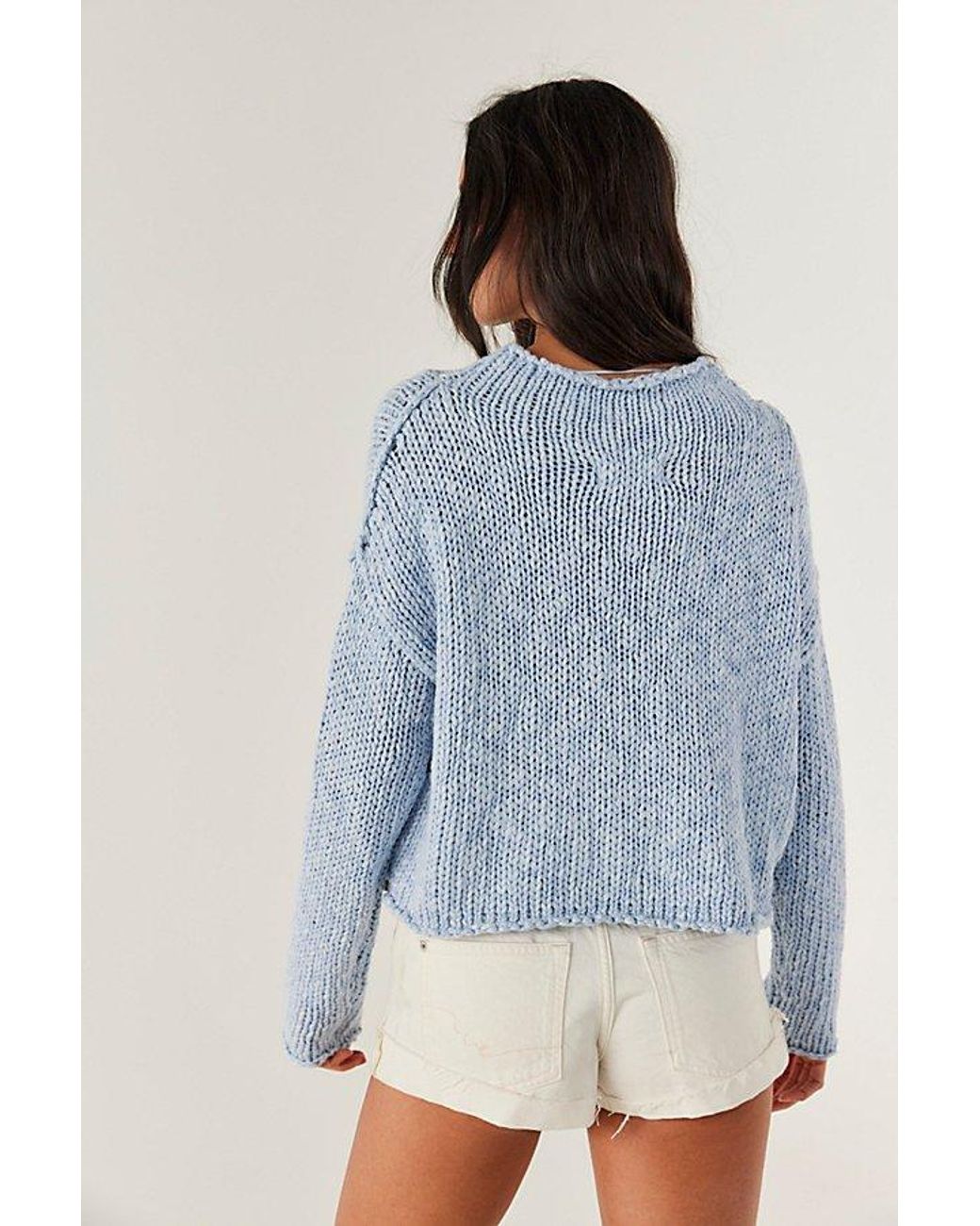 Free People Blue Opal Rollneck Knit Jumper