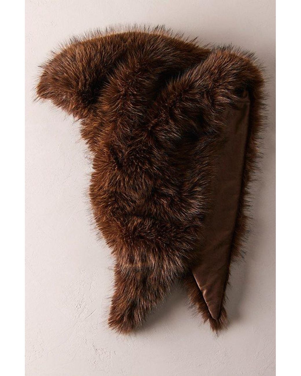 Free People Blue Ice Breaker Faux Fur Shawl