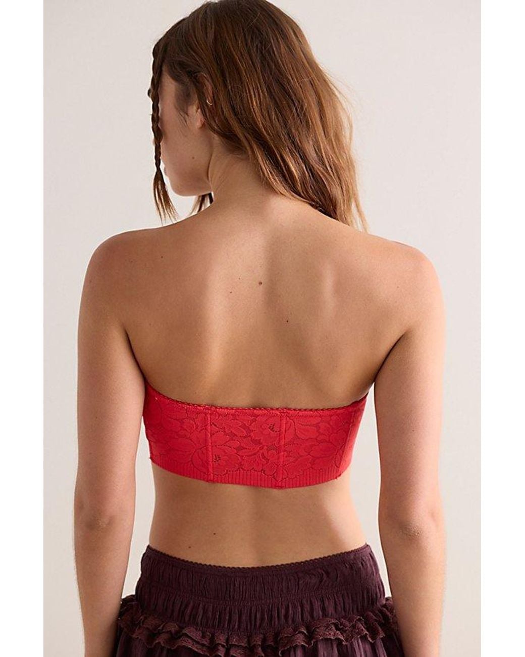 Intimately By Free People Red Smooth Talking Lace Bandeau By