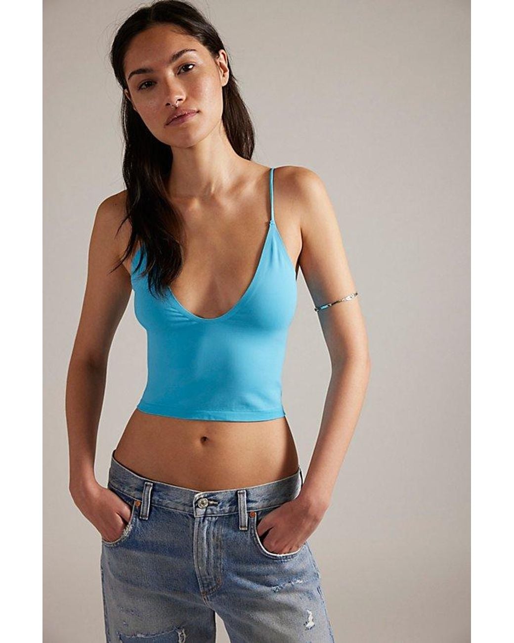 Intimately By Free People Blue Round Two Skinny Strap Cami By