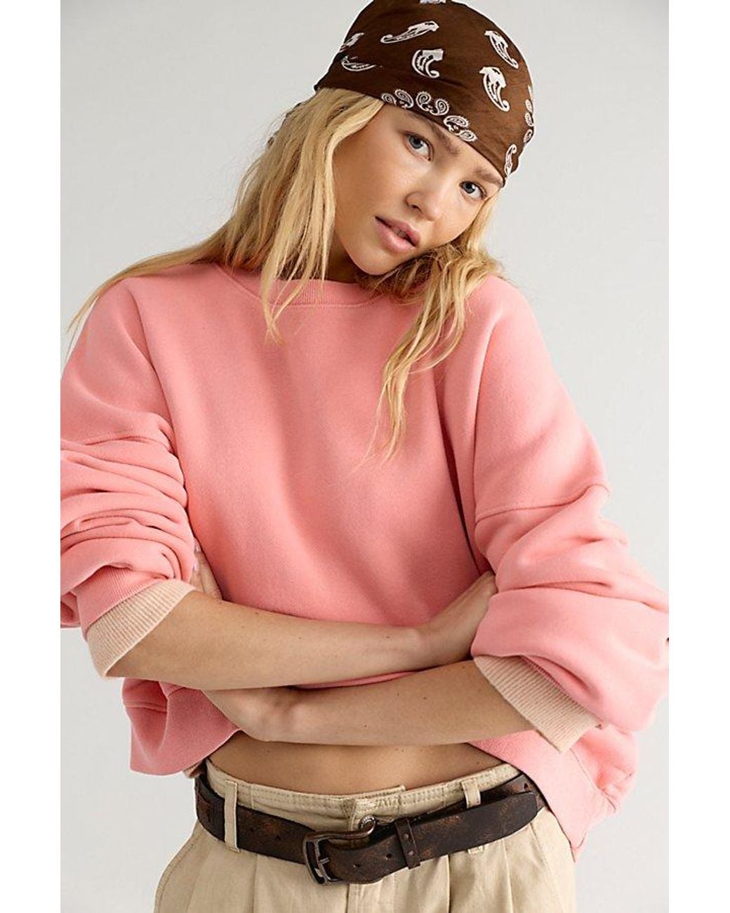 Free People Pink Jj Asymmetric Sweatshirt